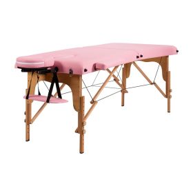 Portable Massage Table Adjustable Facial Spa Bed (Color: pink, Type: Beauty & Health Supplies)